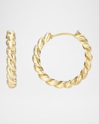 14k Gold Twist Huggie Earrings