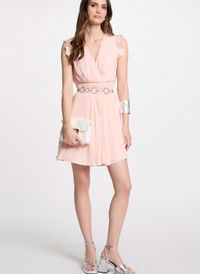 Morgan - Robe courte col cache-cœur - Taille 44 - Rose