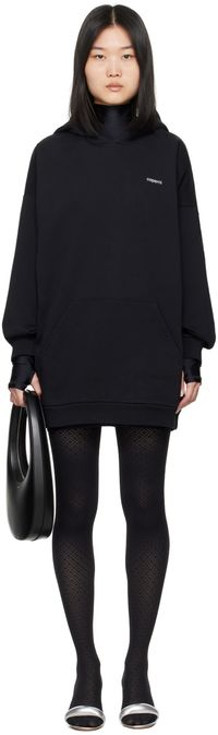 Coperni Black Horn Hooded Minidress