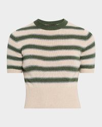 Fobello Cashmere Striped Crewneck Sweater