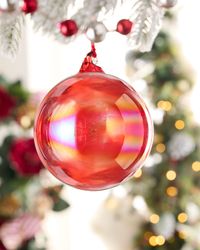 Red Bottle Glass Christmas Ornament