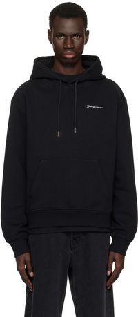 JACQUEMUS Black 'The embroidered sweatshirt' Hoodie