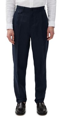 Alex Mill Standard Pleated Pants In Linen Navy 32