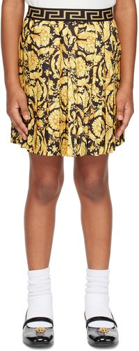 Versace Kids Gold & Black Barocco Skirt