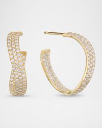 Wavey Diamond Hoop Earrings