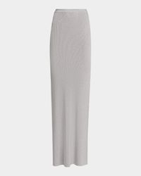 Paillette Ribbed Knit Maxi Skirt