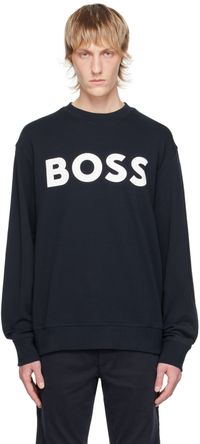 BOSS Navy Crewneck Sweatshirt