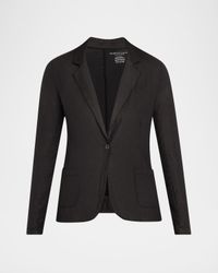 Soft Touch Metallic One-Button Blazer