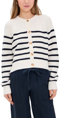 HATCH The Mini Cocoon Marlow Cardigan Ivory/Navy Stripe 3