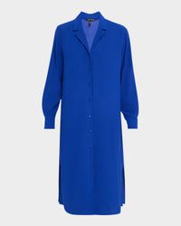 Silk Georgette Crepe Midi Shirtdress