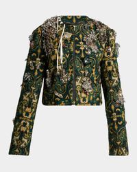 Baftanos Embellished Jacquard Top Coat