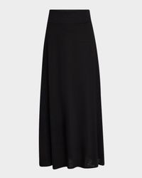 A-Line Stretch Linen Maxi Skirt