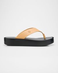 Leather Medallion Flip Flop Sandals