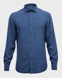 Men's Washed Silk Sport Shirt