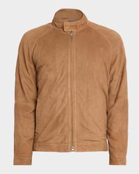 Men's Soho Stretch Suede Bomber Jacket