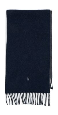 Polo Ralph Lauren Reversible Wool Scarf Navy/Charcoal One Size