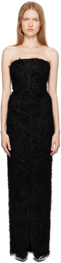 TOTEME Black Strapless Fil Coupé Maxi Dress