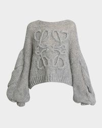 Anagram Cable-Knit Sleeve Sweater