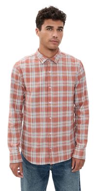Save Khaki Japanese Slub Flannel Shirt Burnt Orange L