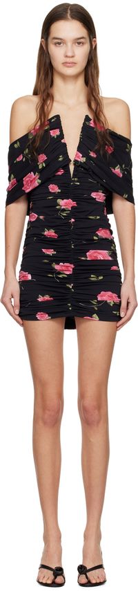 Magda Butrym Black Floral Minidress