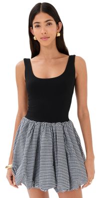 LE BOP Piper Combo Dress Heather Grey/Khaki XXS