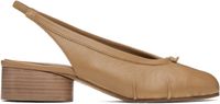 Maison Margiela Chaussures à talon haut de style ballerines brun clair à bout Tabi