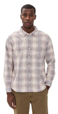 Corridor Rosewood Plaid Flannel Shirt Natural S