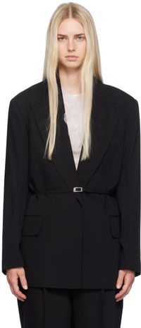 Acne Studios Veston noir à ceinture