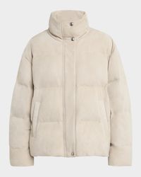 Jools Soft Techno Suede Puffer Jacket