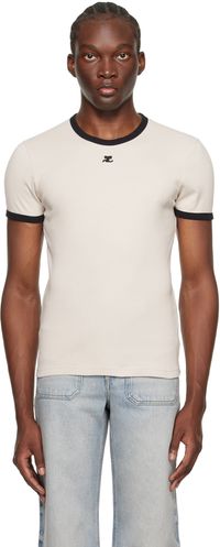 Courrèges Beige Contrast T-Shirt