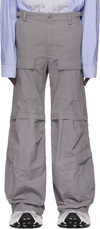 Balenciaga Pantalon cargo évasé gris