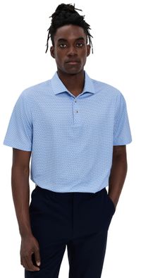 Fair Harbor The Compass Golf Polo Light Blue Geo L