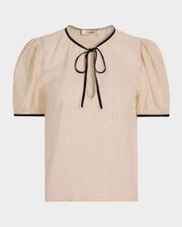 The Tie Puff-Sleeve Blouse