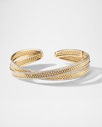 DY Origami Cuff Bracelet with Diamond in 18K Gold, 14mm