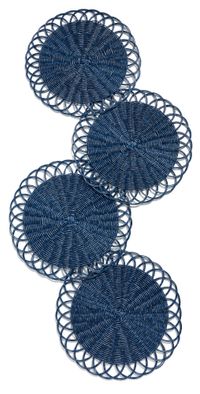 Kim Seybert Alfresco Placemats Set of 4 Blue One Size
