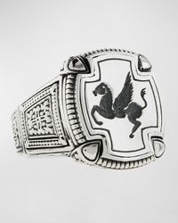 Men's Pegasus Square Ring, Size 10