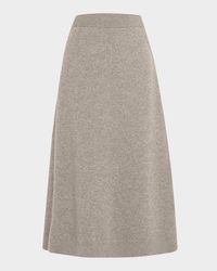 Cashmere Knit A-Line Midi Skirt