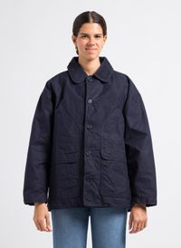 The New Society - Veste col classique en coton bio - Taille L - Bleu