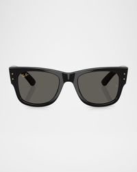 Men's RB0840S Mega Wayfarer A$AP ROCKY Blacked Out Collection Square Sunglasses