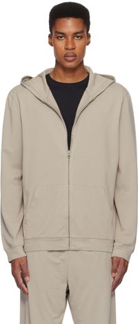 SKIMS Pull à capuche gris à glissière - Jersey Lounge
