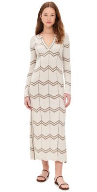 Splendid Splendid x Cella Jane Chevron Caftan Pearl/Wood S