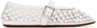 ALAÏA White Studs Fishnet Ballerina Flats
