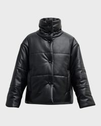 Hide Faux Leather Puffer Jacket