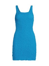 Women's Julie Crinkled Minidress - Bay Blue - Size Large