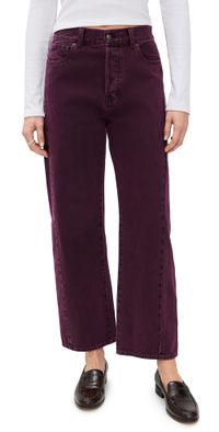 Madewell Pieced Barrel Leg Jeans In Dark Burgundy Dark Burgundy 25