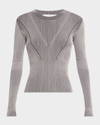 Cleona Long-Sleeve Ribbed Top