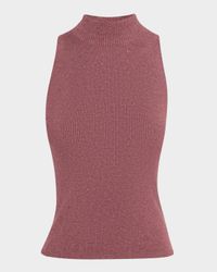 Metallic Cashmere Rib Knit Tank Top