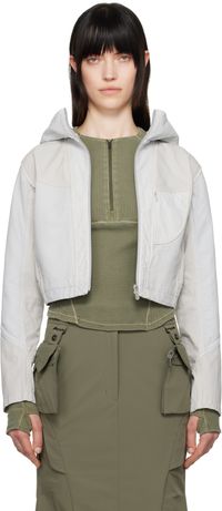 HYEIN SEO Blouson écourté teint aux pigments beige