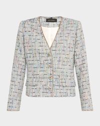 Lily Metallic-Trim Tweed Jacket