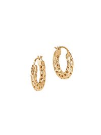 Women's Classic Chain 18K Yellow Gold Extra-Small Hoop Earrings - Gold
